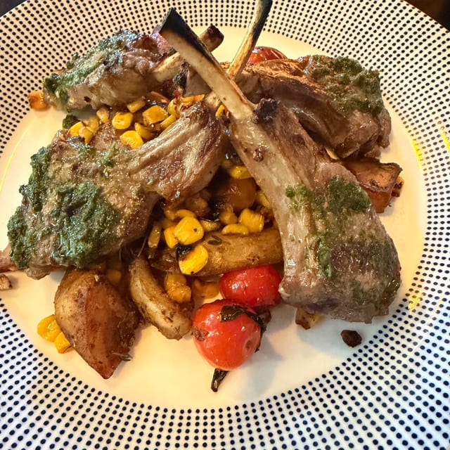 Grilled lamb chops.