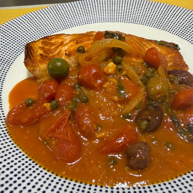 Salmon Puttanesca.