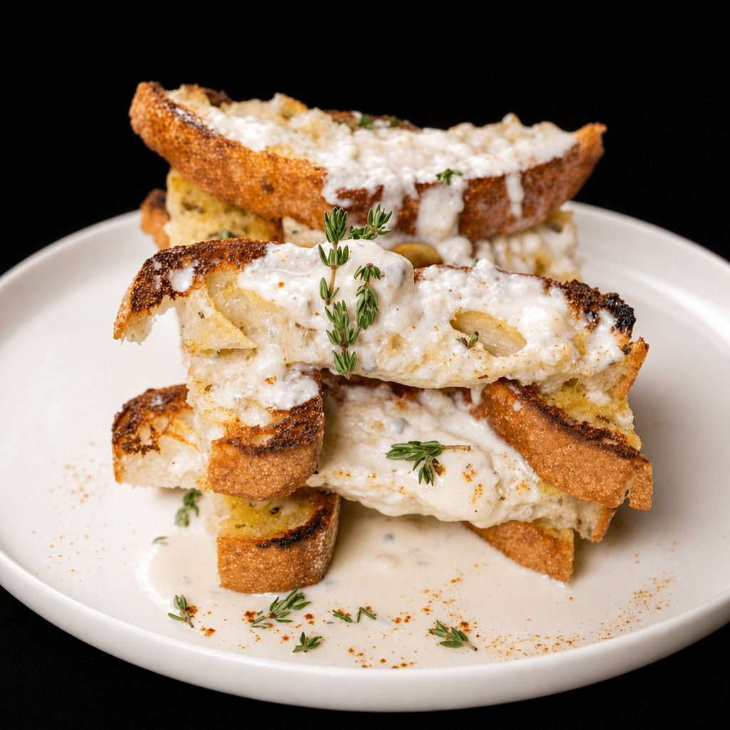 Garlic Bread Tower.