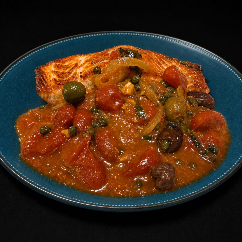 Salmon Puttanesca.